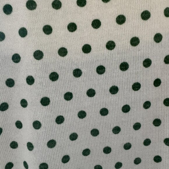 White and green polia dot LULAROE CAROLINE cardigan sweater SIZE Medium - Picture 5 of 5